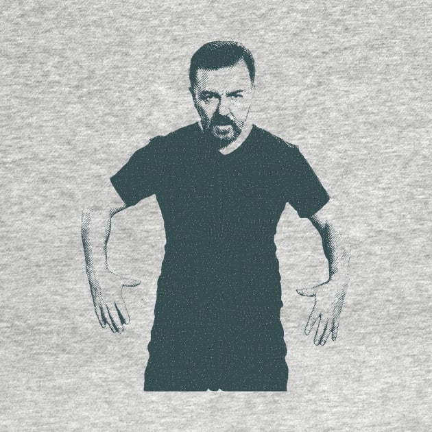 Comedy Legend  Ricky Gervais Portrait by TeeTrendz